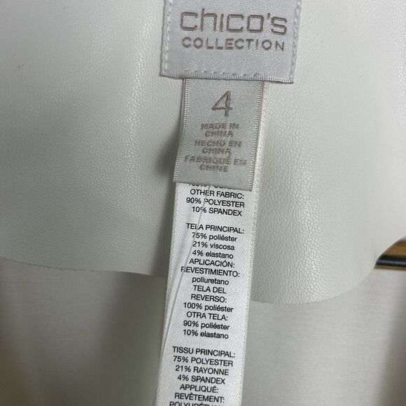 Chico's Traveler's Collection Open Cardigan Faux-Leather Strip NWT Size 4 - Picture 7 of 8